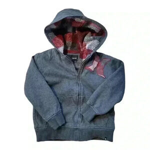 Hurley Full Zip Sherpa Hoodie Sweater Youth Sz XS 5/6